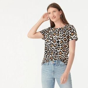 JCrew Vintage Cotton T-Shirt Short Sleeve Leopard Print M
